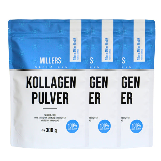 Millers Alpha-Gel 3 x 300 g (=900 g) - reines Kollagen Pulver